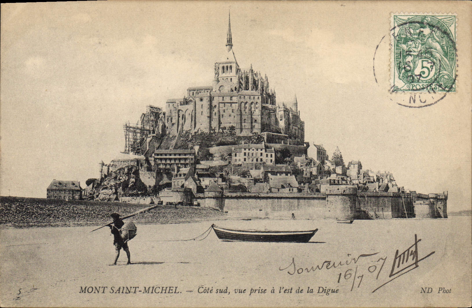 Mont Saint-Michel — Côté sud, vue prise à l'est de la Digue — ND Phot
