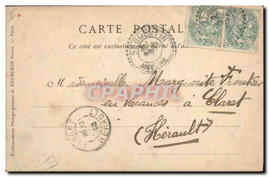 Shores of Mont-Saint-Michel — Crossing a River — Neurdein Photographic Establishments, Paris — Back