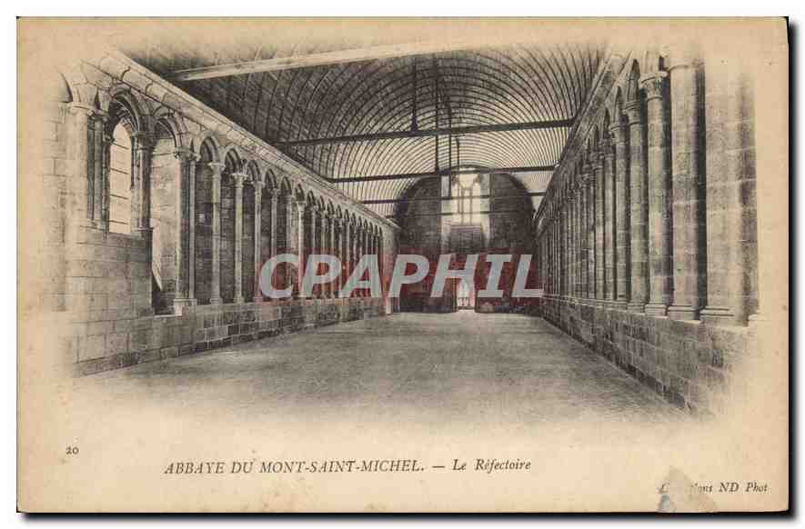 CPA Abbaye du Mont Saint Michel Le Refectoire 