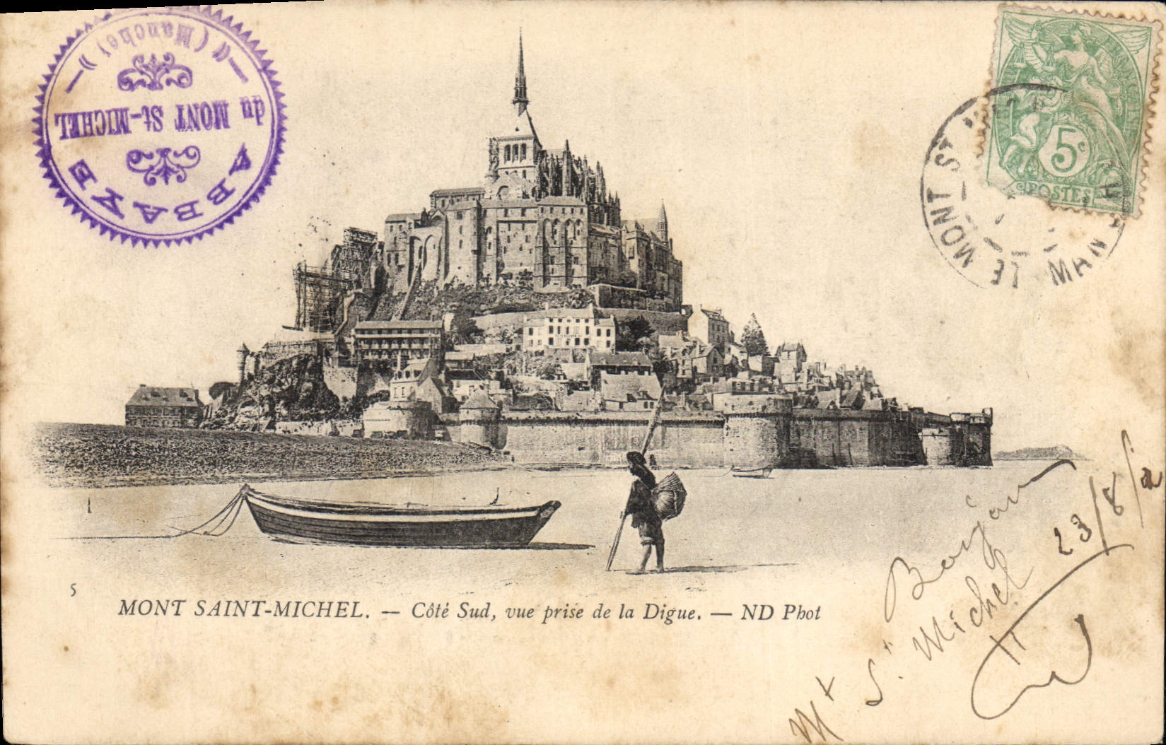 Mont Saint-Michel — Côté Sud, vue prise de la Digue — ND Phot