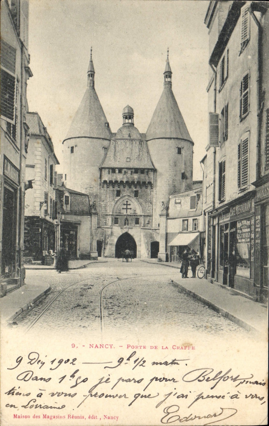 Nancy — Porte de la Craffe — Maison des Magasins Réunis, édit. Nancy, n°9