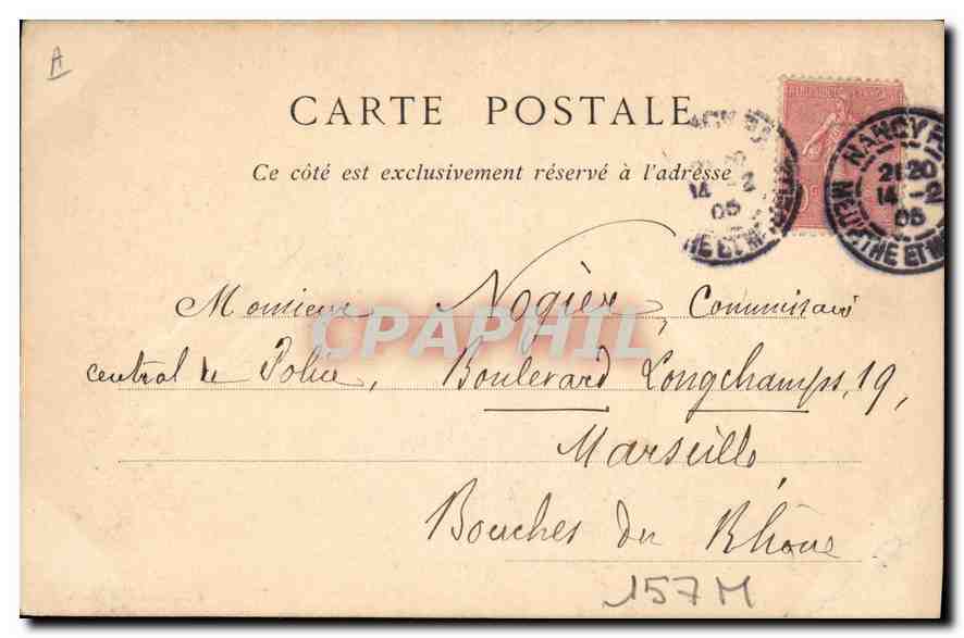 CPA Nancy Vue Generale prise de l'Eglise Saint Epvre  — Rückseite