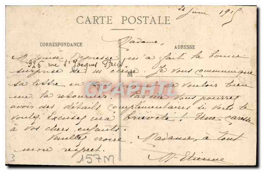 CPA Nancy Porte de la Craffe  — Rückseite