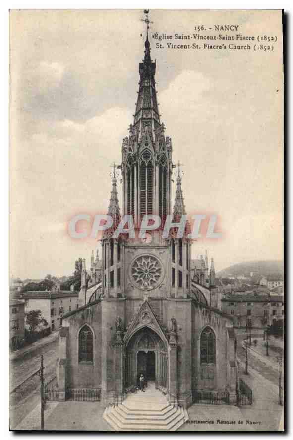 Nancy - Église Saint-Vincent-Saint-Fiacre (1852) — Imprimeries Réunies de Nancy, n° 156