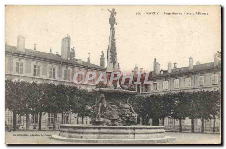 NANCY — Fontaine et Place d'Alliance — Imprimeries Réunies de Nancy, n° 160