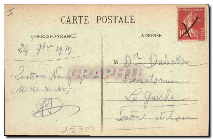 NANCY - Arc de Triomphe — Imprimeries Réunies de Nancy, n°42 — Verso