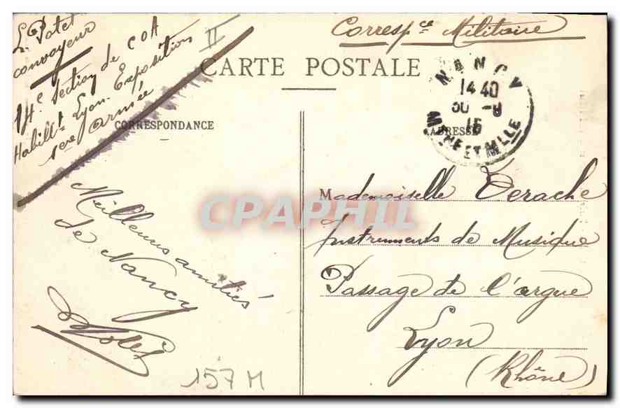 CPA Nancy Place Stanislas et Grand Hotel  — Rückseite