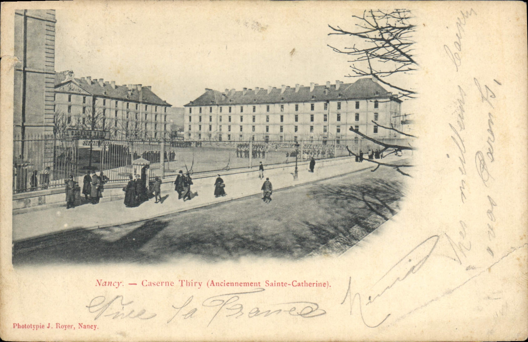 Nancy — Caserne Thiry (Anciennement Sainte-Catherine) — Phototypie J. Royer, Nancy