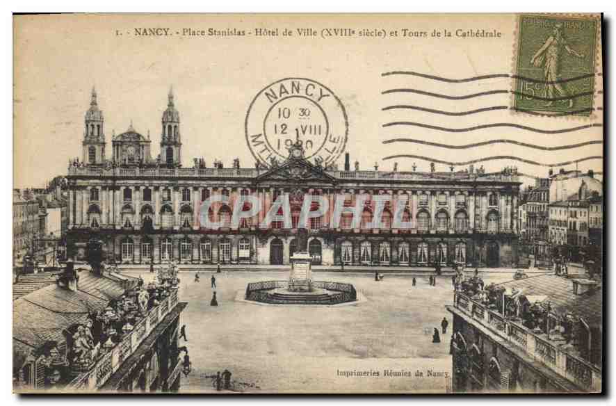 CPA Nancy Place Stanislas Hotel de Ville 