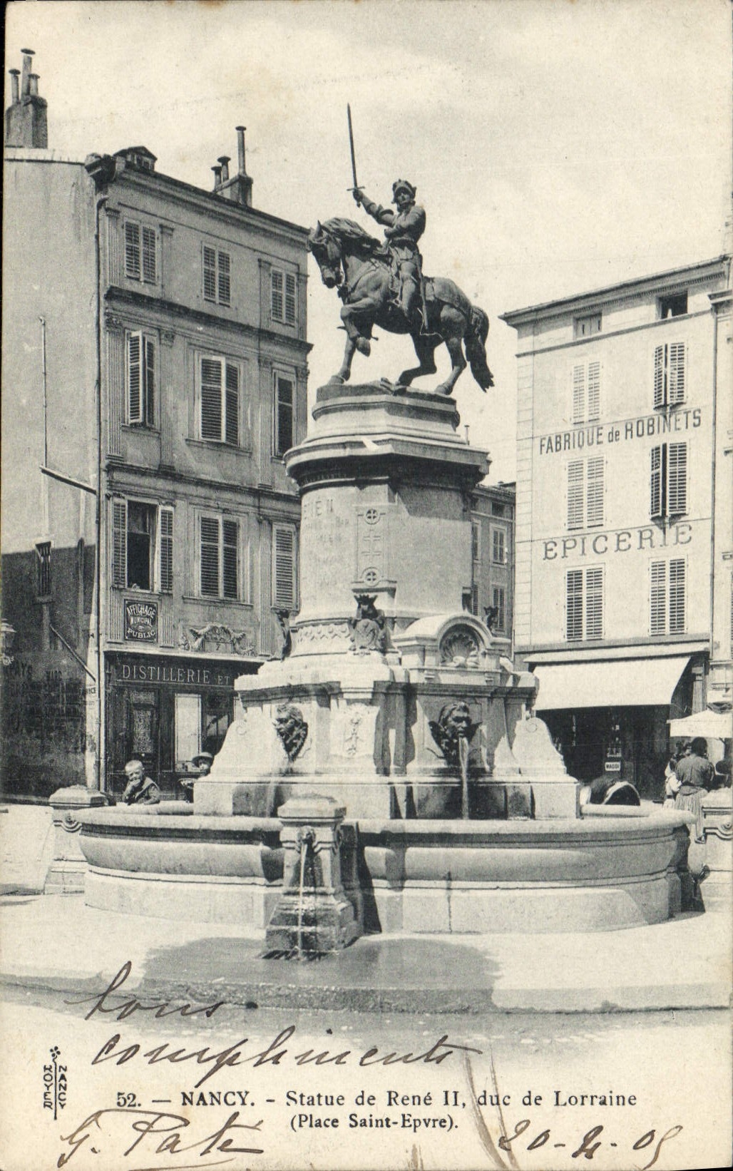 NANCY — Statue de René II, duc de Lorraine — F. Pate, n° 52
