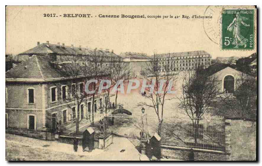 CPA Belfort Caserne Bougenel occupee par le 41 Reg d'Infanterie Militaria