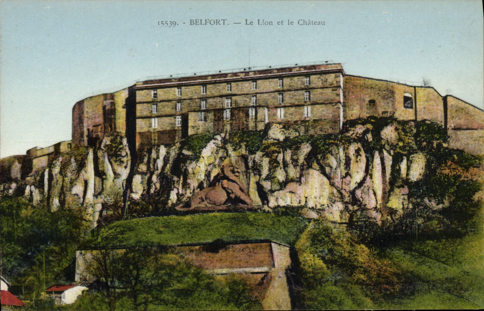 CPA Belfort Le Lion et le Chateau 