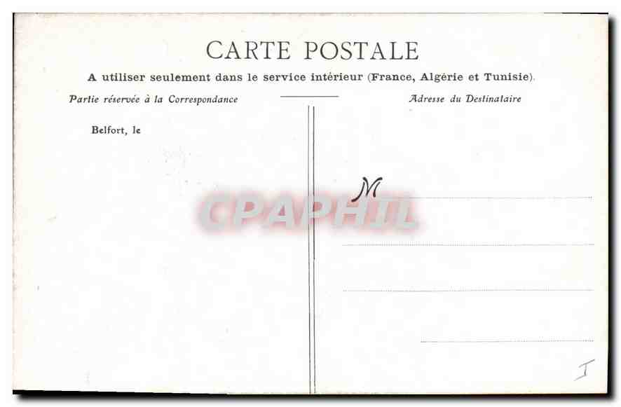 CPA Belfort La Tour de la Miotte  — Rückseite