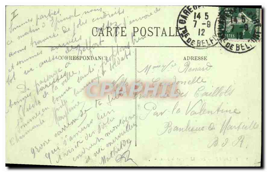 CPA Belfort Le Chateau et le Lion  — Rückseite