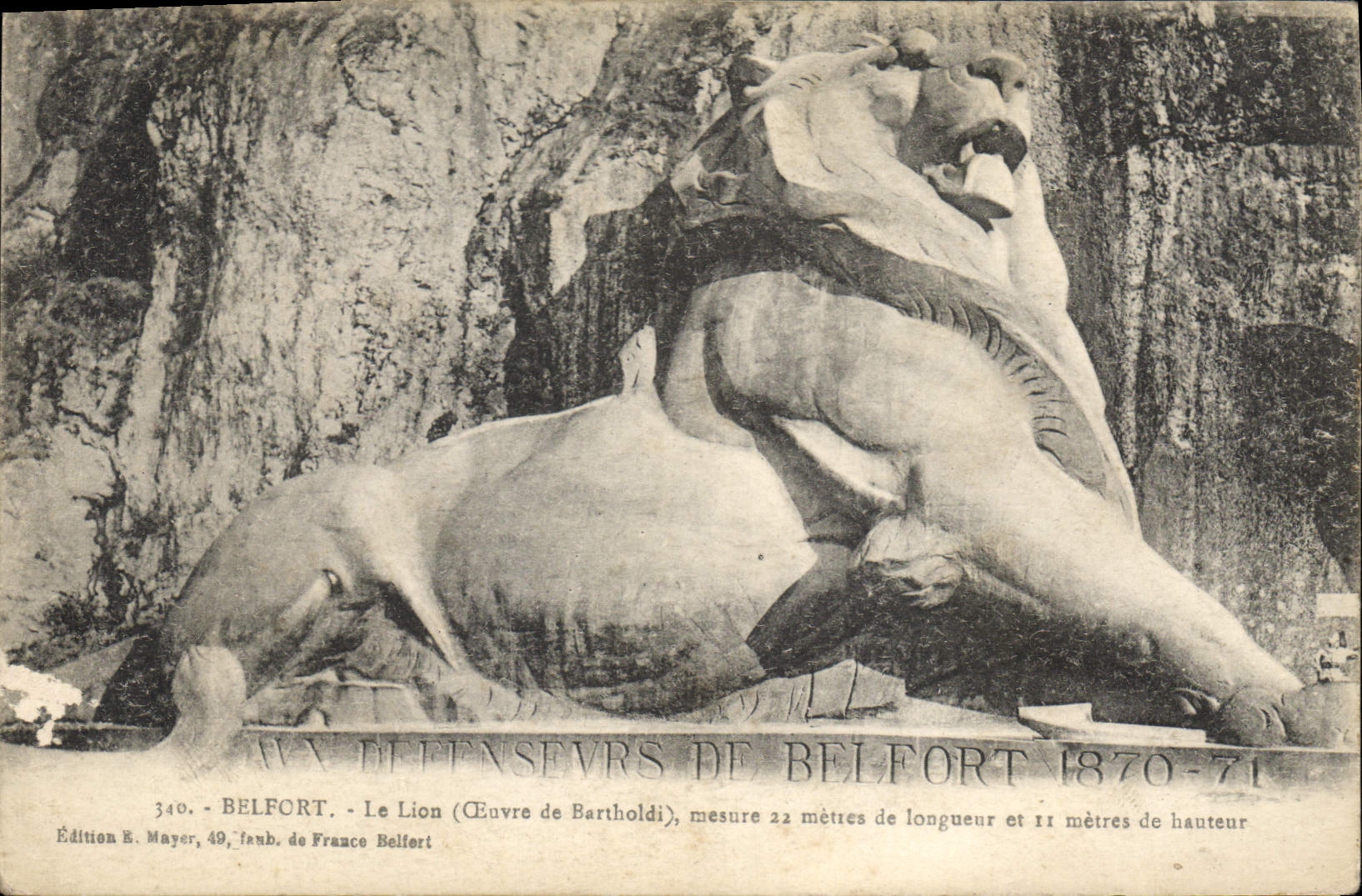 CPA Belfort Le lion Euvre de Barthold 