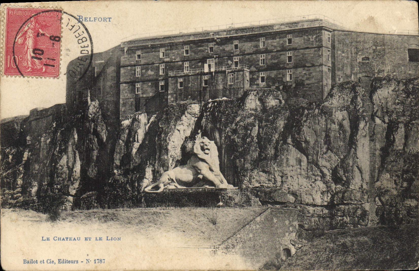 CPA Belfort Le Chateau et le Lion 