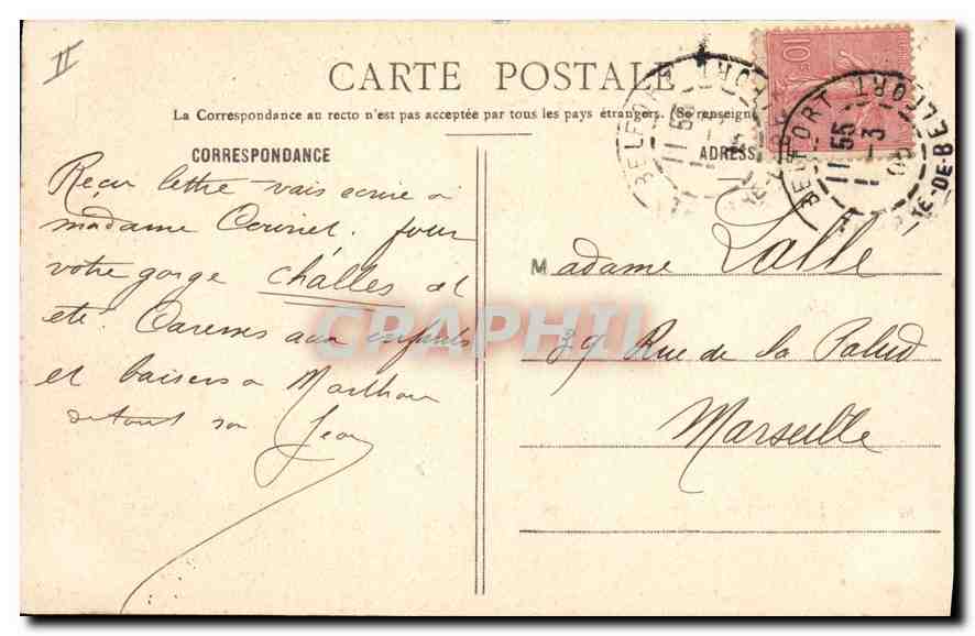 CPA Belfort Porte Brisach  — Rückseite