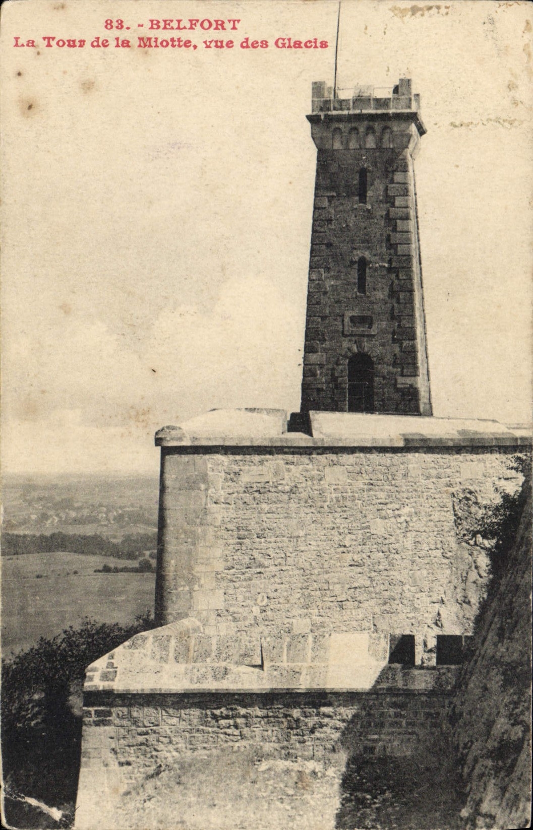 CPA Belfort La Tour de la Miotte vue des Glacis 