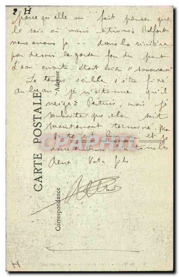 CPA Belfort Porte Brisach  — Verso