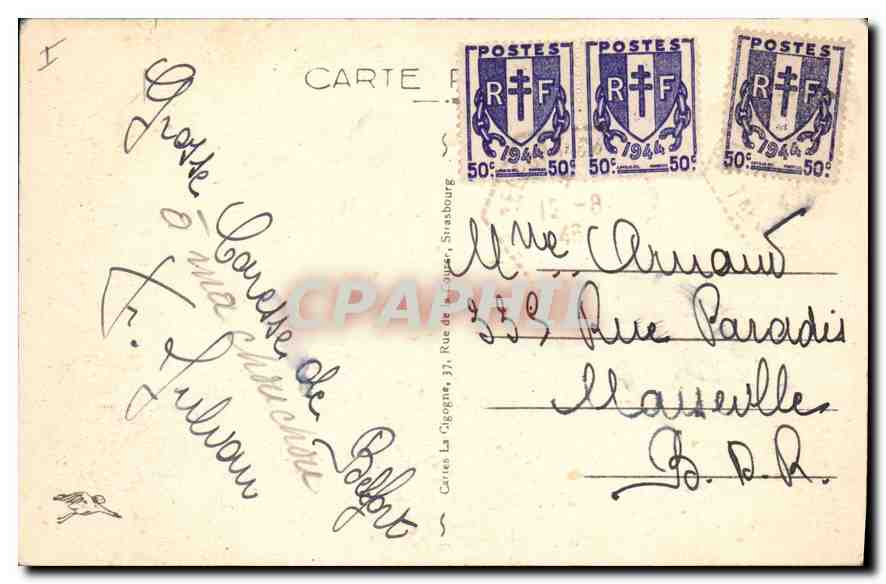 CPA Belfort Tour de la Miotte  — Verso
