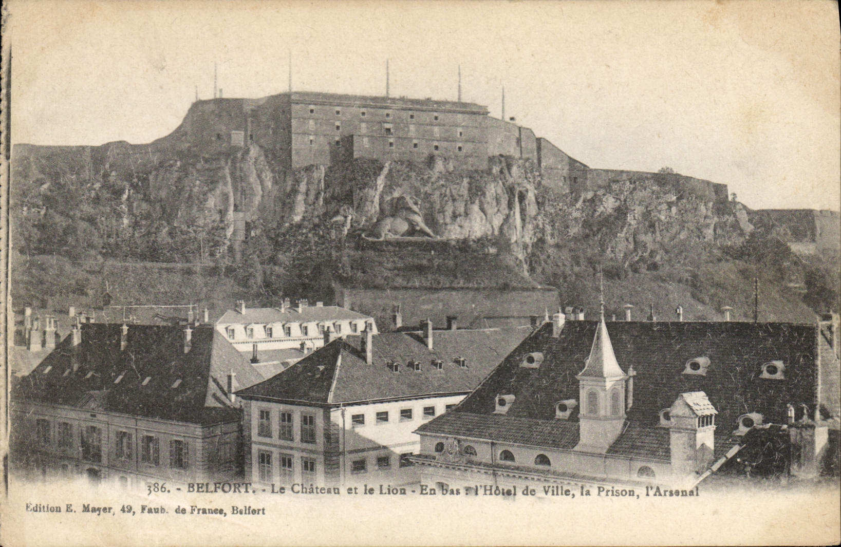 CPA Belfort Le Chateau et le Lion 