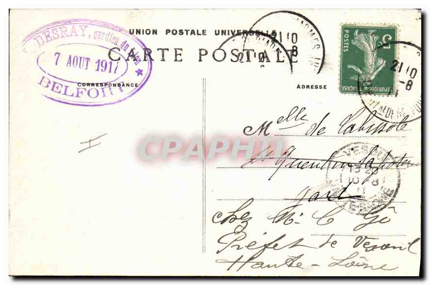 CPA Belfort L'Eglise Saint Cristophe  — Verso