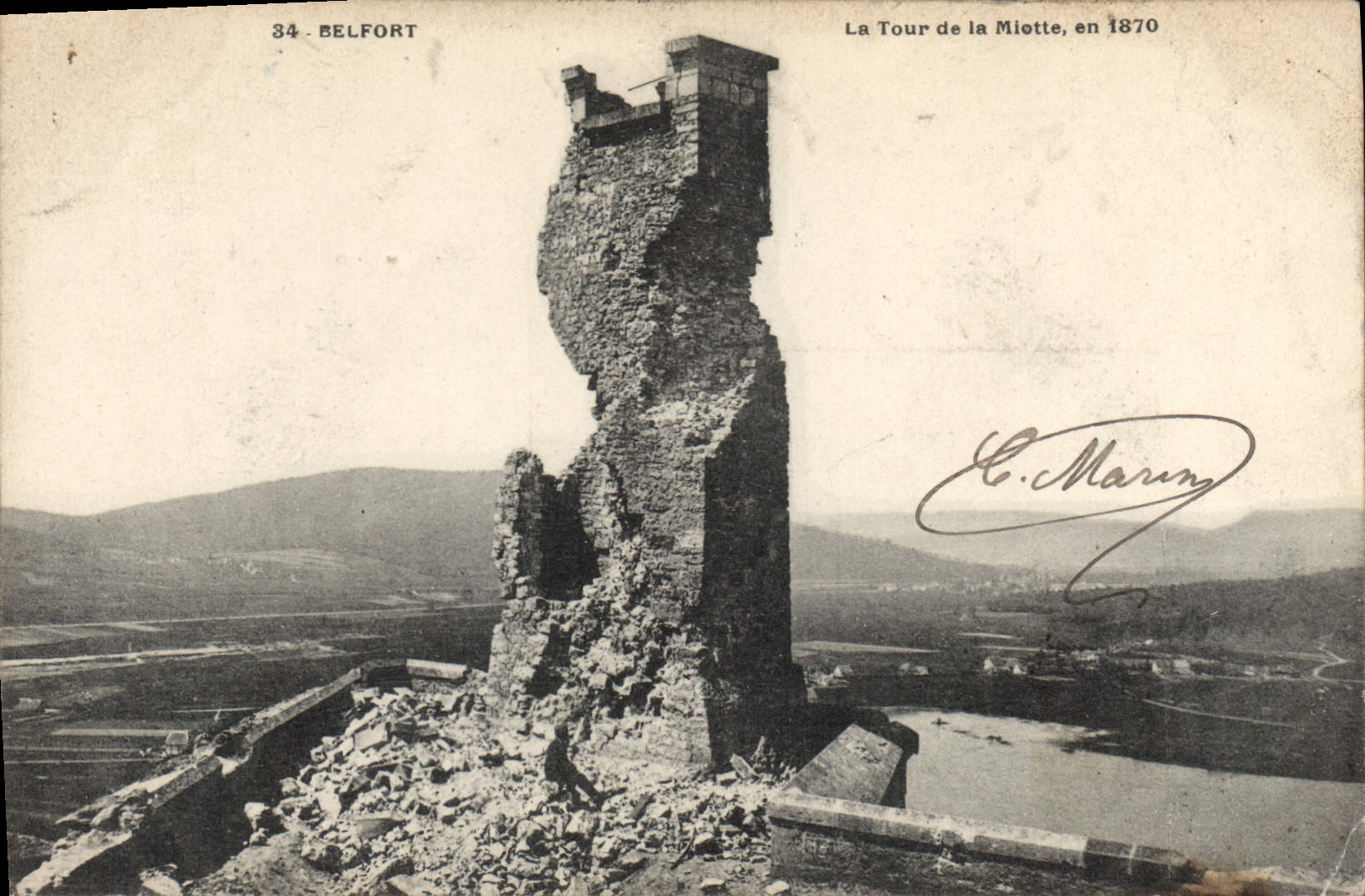 CPA Belfort La Tour de la Miotte en 1870 
