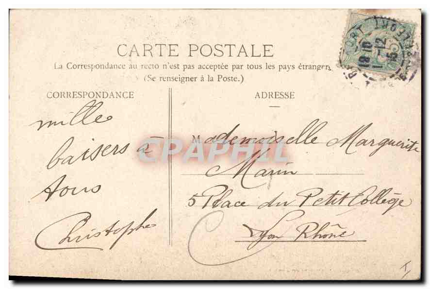 CPA Belfort La Tour de la Miotte en 1870  — Verso