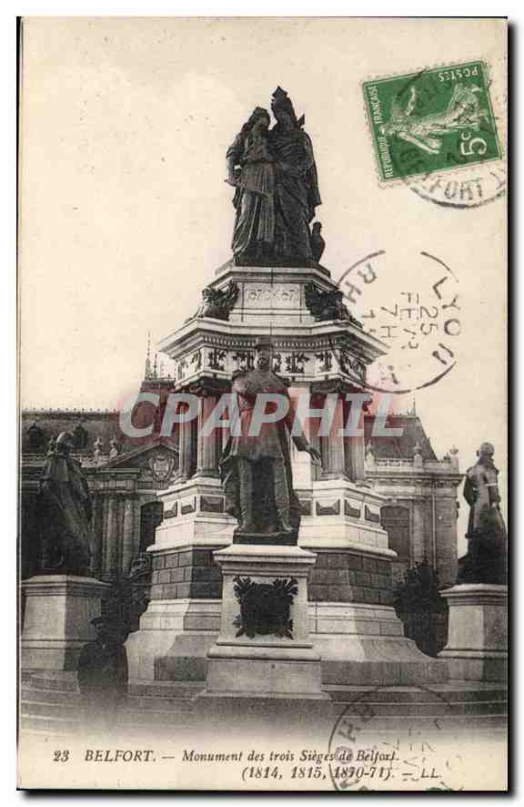CPA Belfort Monument des trois Sieges de Belfort 