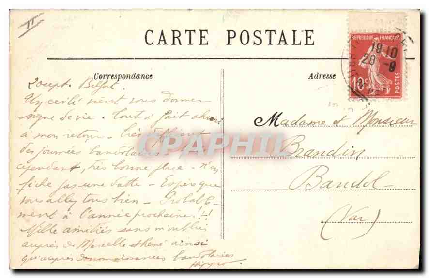 CPA Belfort Le Chateau et le Lion  — Rückseite