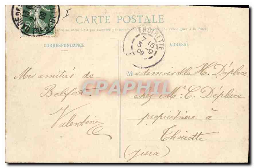 CPA Belfort Chateau et Lion  — Verso