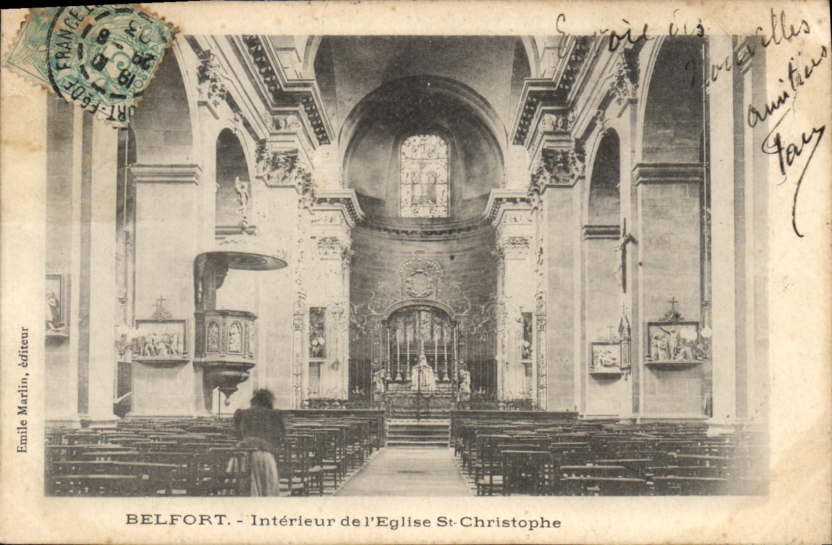 CPA Belfort Interieur de l'Eglise St Christophe 