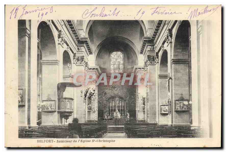 CPA Belfort Interieur de l'Eglise St Christophe 