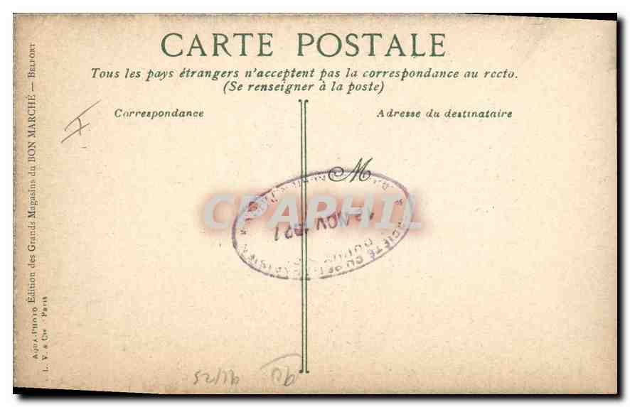 CPA Belfort La Porte de Brisach  — Rückseite