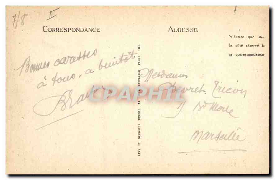CPA Belfort La Chateau et le Lion  — Verso