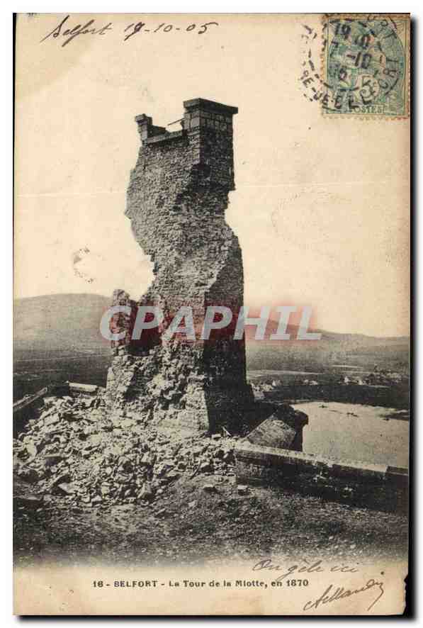 CPA Belfort La Tour de la Miotte en 1870 