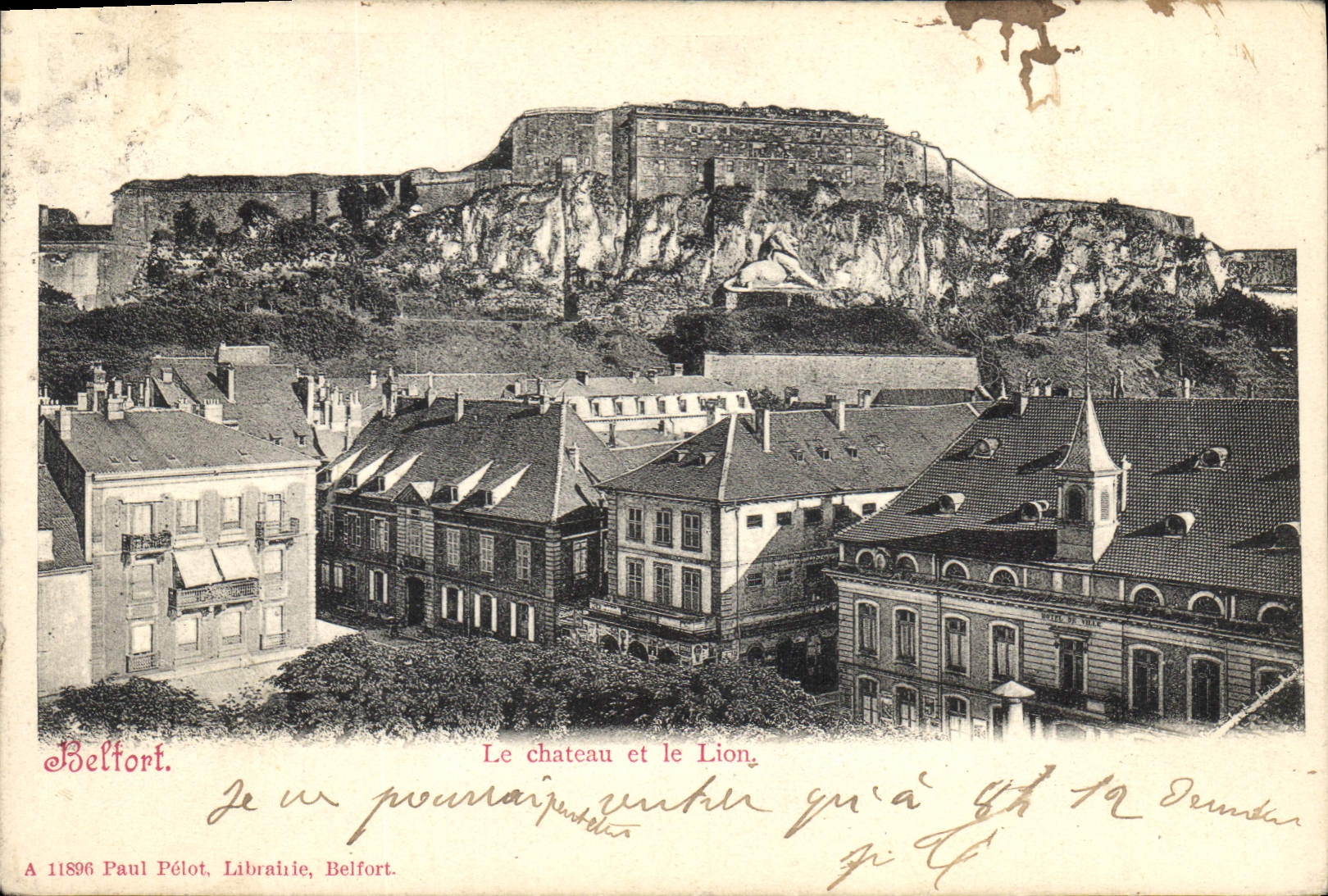 CPA Belfort Le chateau et le Lion 