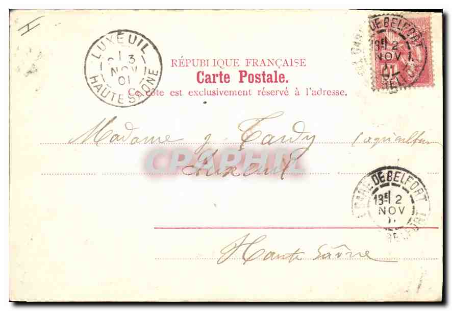 CPA Belfort Le chateau et le Lion  — Rückseite