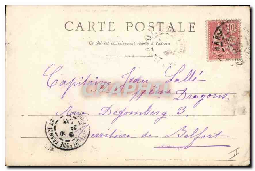 CPA Belfort Square de la Place de Ecoles  — Rückseite