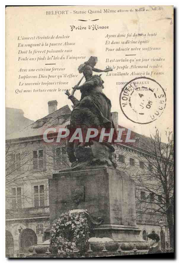 CPA Belfort Statue Quand Meme 