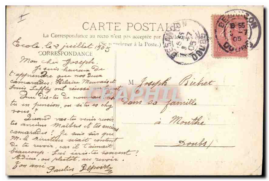 CPA Belfort Statue Quand Meme  — Verso