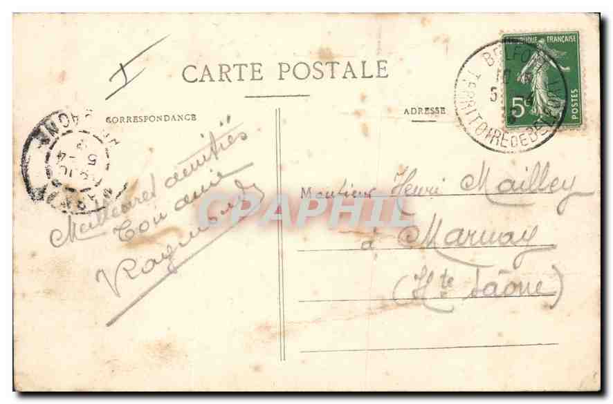 CPA Belfort Le Fort Hatry Militaria — Verso