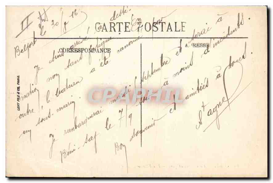 CPA Belfort Parc aerostatique Les Hangers  — Verso