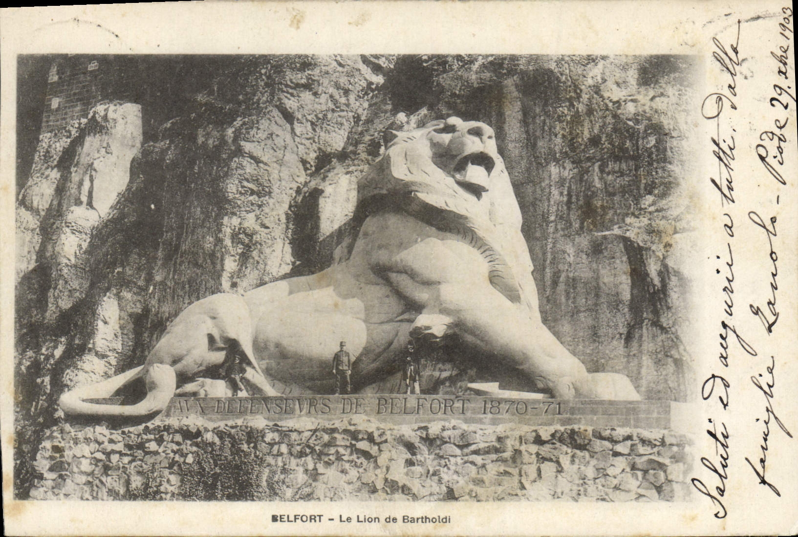 CPA Belfort Le Lion de Bartholdi 