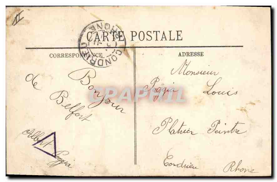 CPA Belfort La Miotte et la Failee  — Rückseite