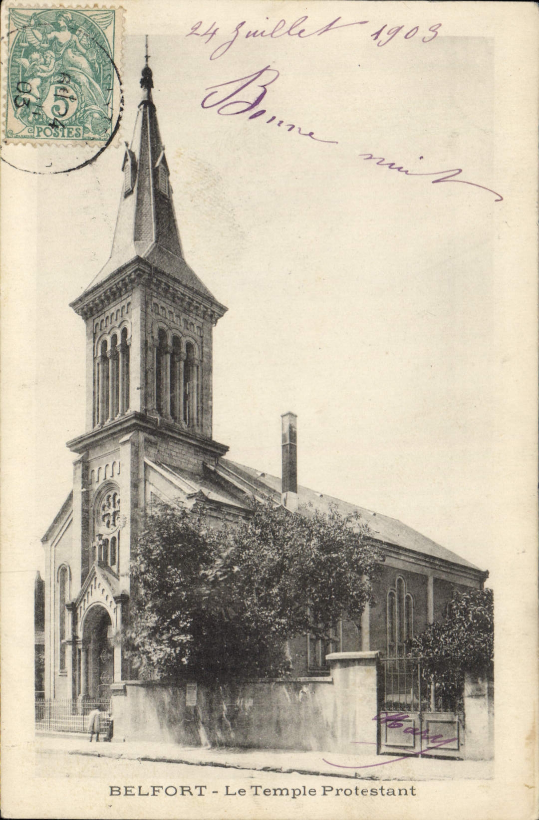 CPA Belfort Le Temple Protestant 