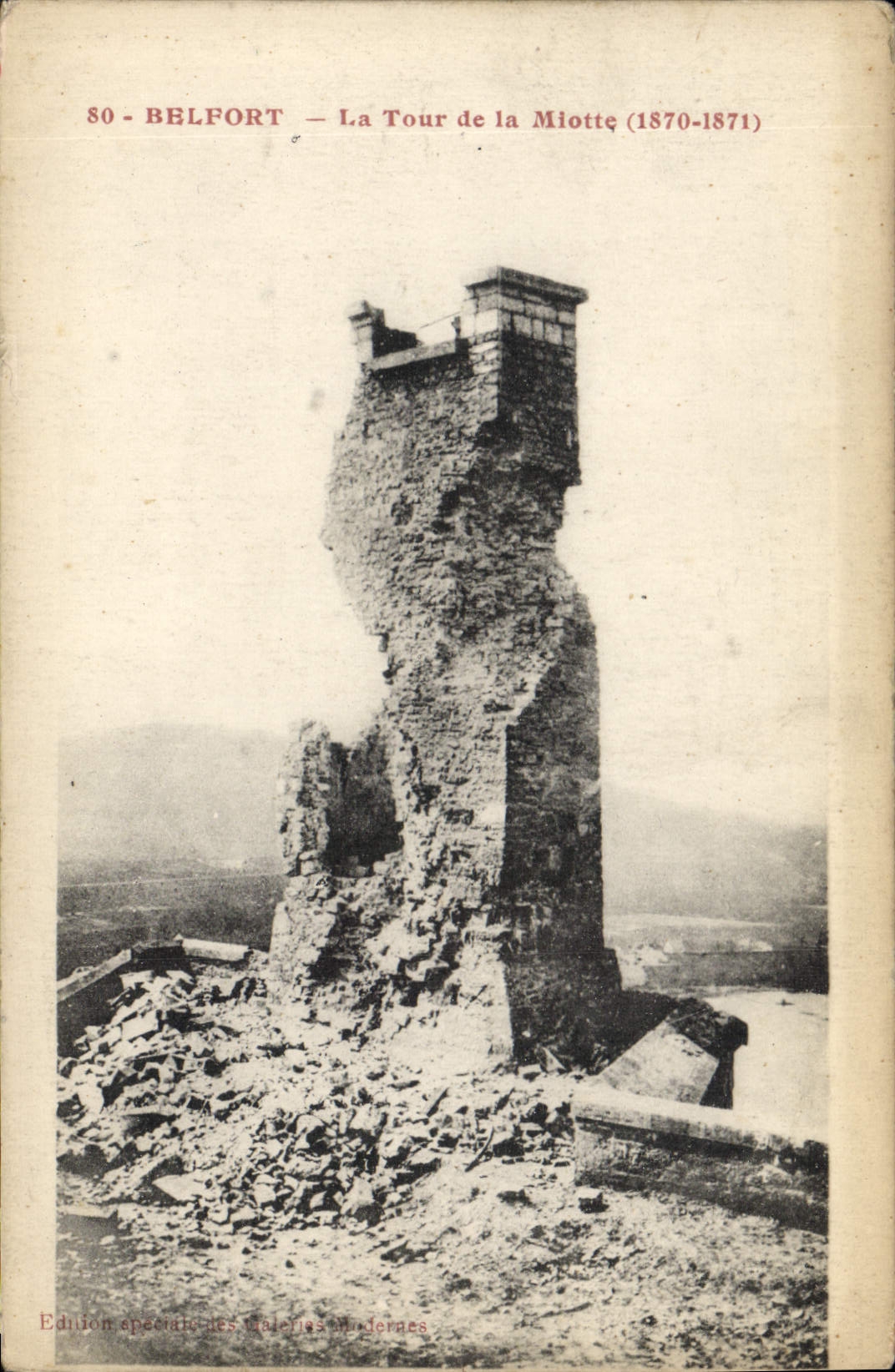 CPA Belfort La Tour de la Miotte 1870 1871 
