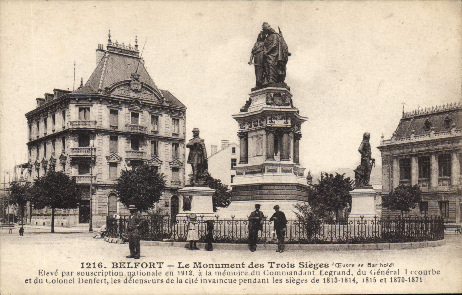 CPA Belfort Le Monument des Trois Sieges 