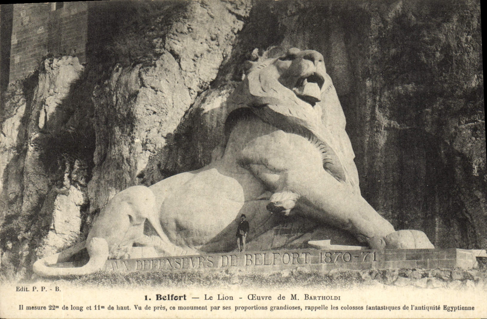 CPA Belfort Le Lion Ceuvre de M Bartholdi 