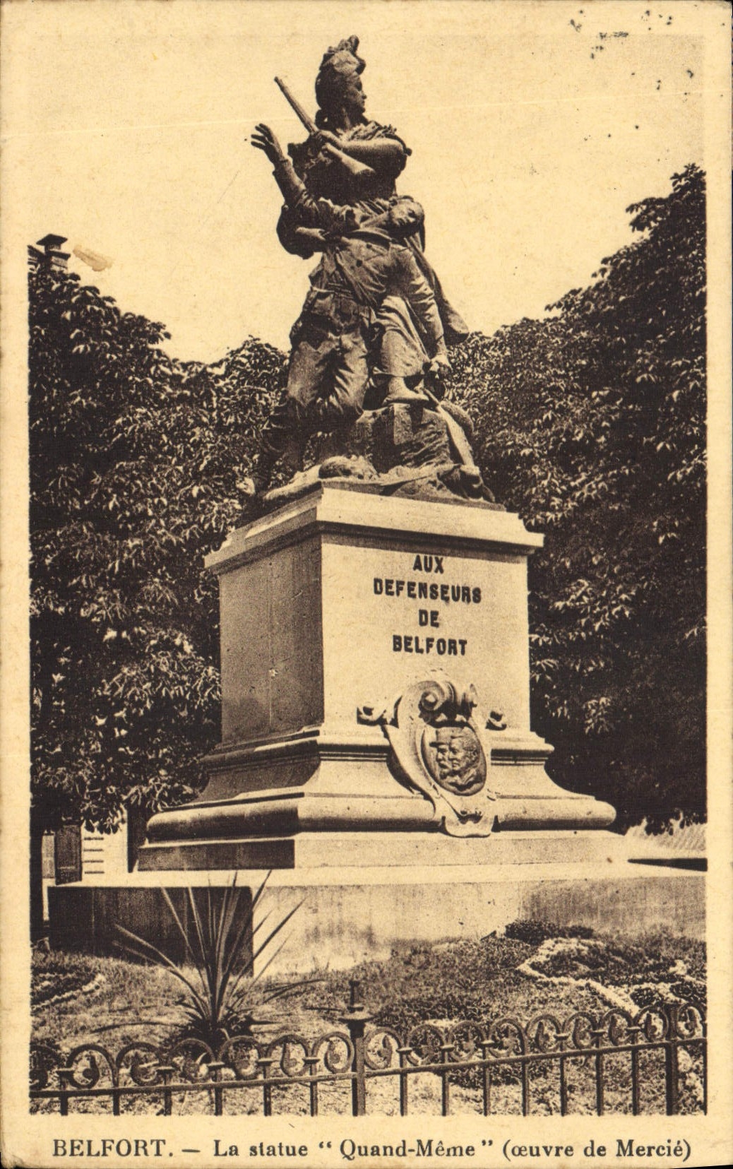 CPA Belfort La Statue Quand Meme 